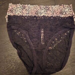 Victoria's Secret Pink and Black Lace Panties